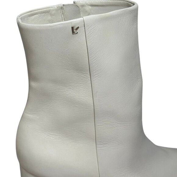 Larroudé Dolly Ivory Leather Platform Boots, Size 9 1/2 NEW - Picture 3 of 10